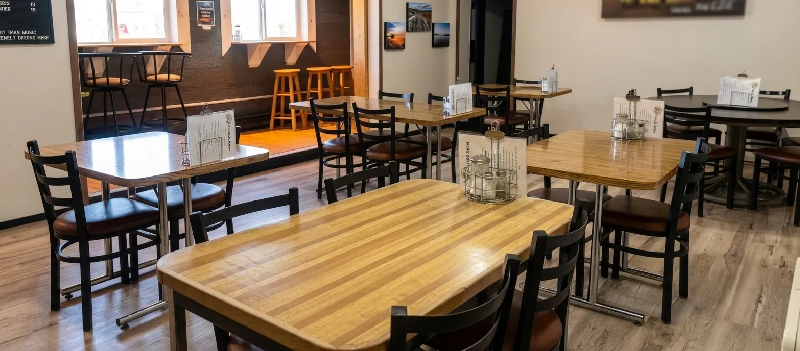 Dining room at Seven Sisters Motel & Restaurant in Seven Sisters Falls, MB &mdash; a short drive from Garson