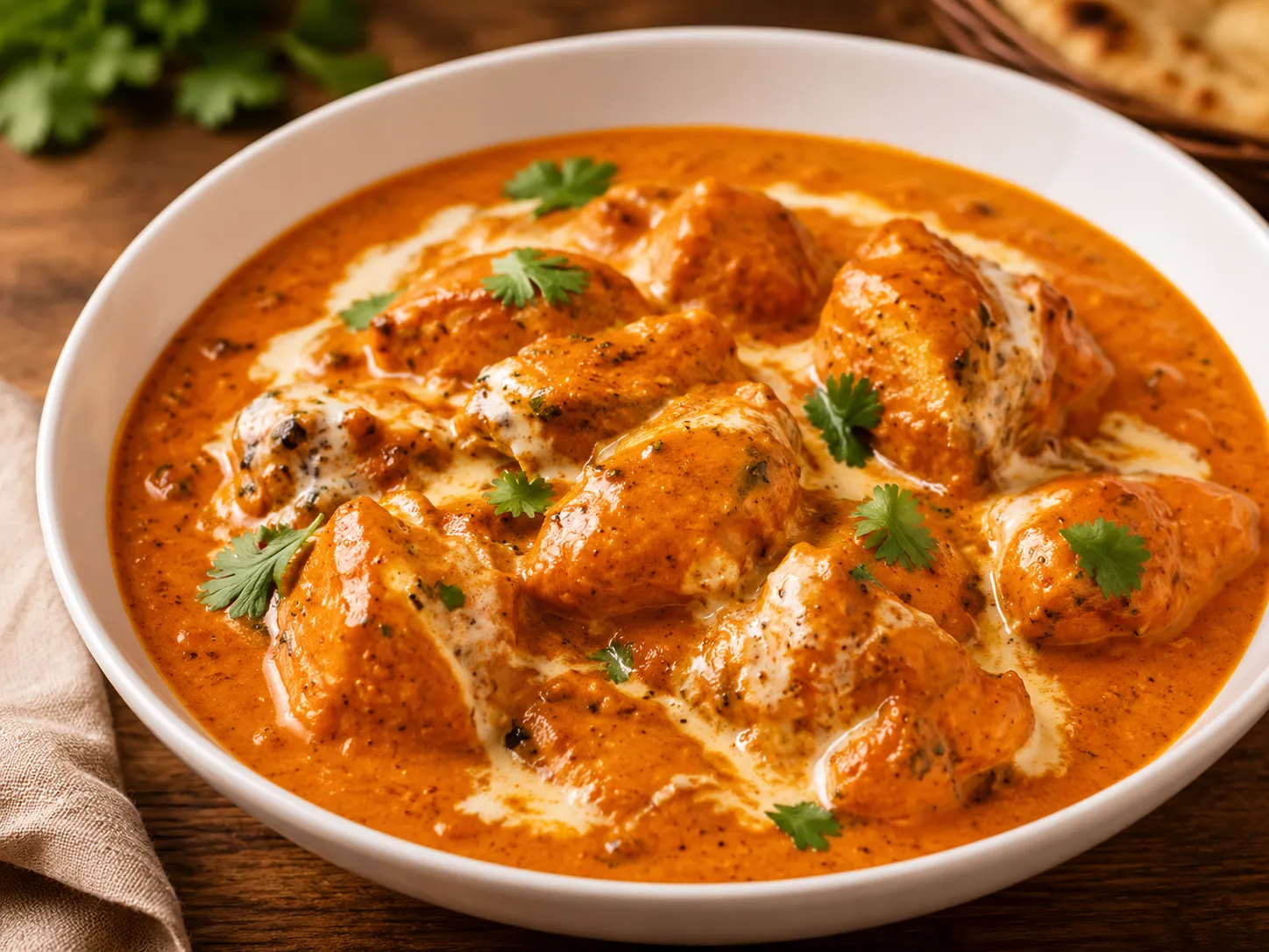 Butter chicken curry served at Seven Sisters Motel & Restaurant in Seven Sisters Falls, MB