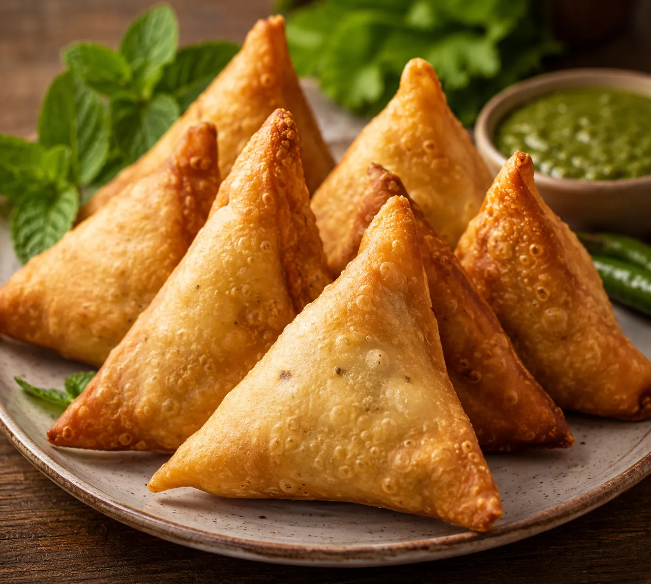 Samosa platter appetizer at Seven Sisters Motel & Restaurant near Whiteshell Provincial Park
